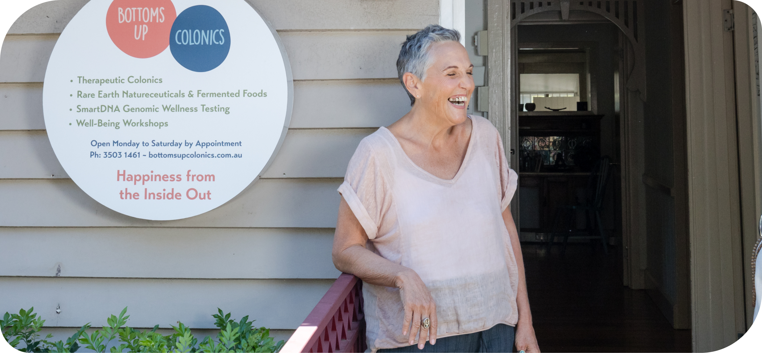 Suzy Wilson at clinic entrance