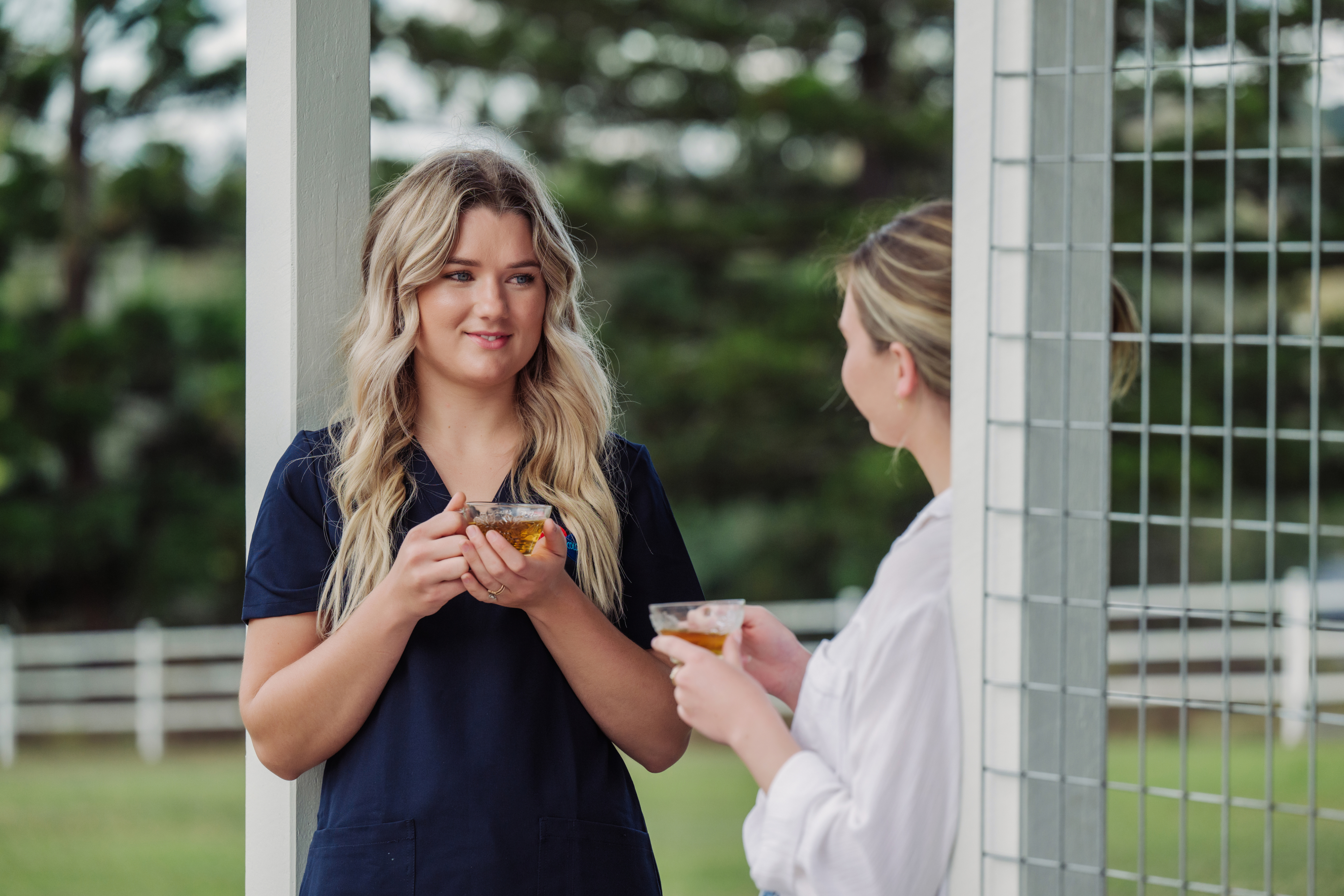 Two healthcare professionals having a collaborative discussion